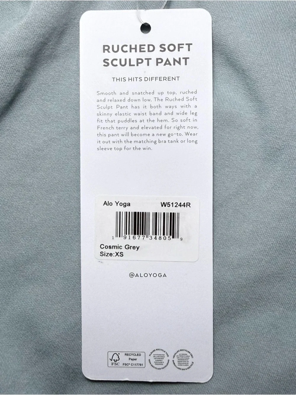 ALO Yoga Ruched Soft Sculpt Pant in Cosmic Grey